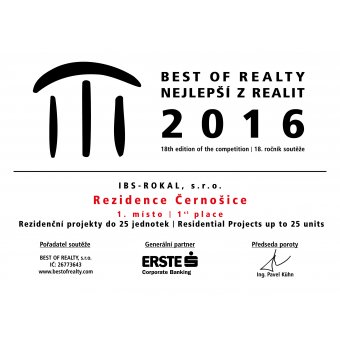 Best of Realty 2016 Rezidence Černošice